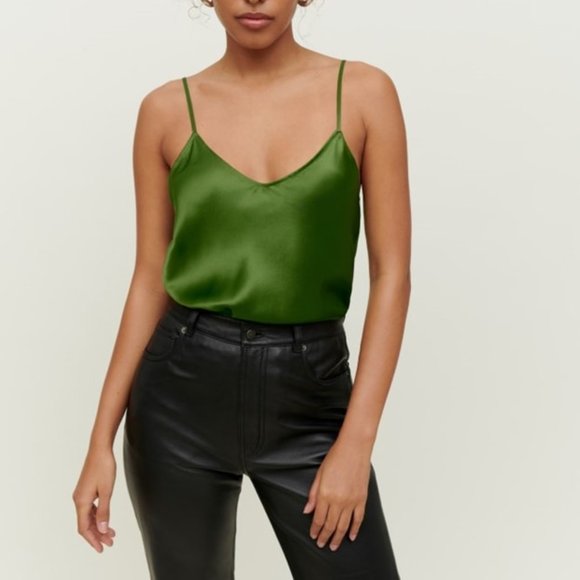 Teddy Silk Top Lace-Up Corset Back Satin Slip Cami Camisole Tank Party Blouse - Picture 2 of 7